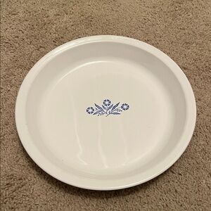 Vintage 1970's Corning Ware P-309 Blue Cornflower  9" Glass Pie Pan Bake Dish